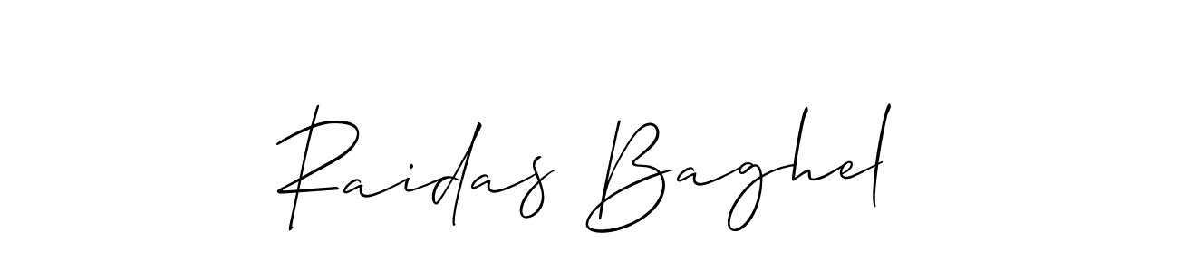 Create a beautiful signature design for name Raidas Baghel. With this signature (Allison_Script) fonts, you can make a handwritten signature for free. Raidas Baghel signature style 2 images and pictures png