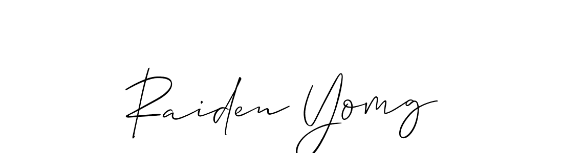 Use a signature maker to create a handwritten signature online. With this signature software, you can design (Allison_Script) your own signature for name Raiden Yomg. Raiden Yomg signature style 2 images and pictures png