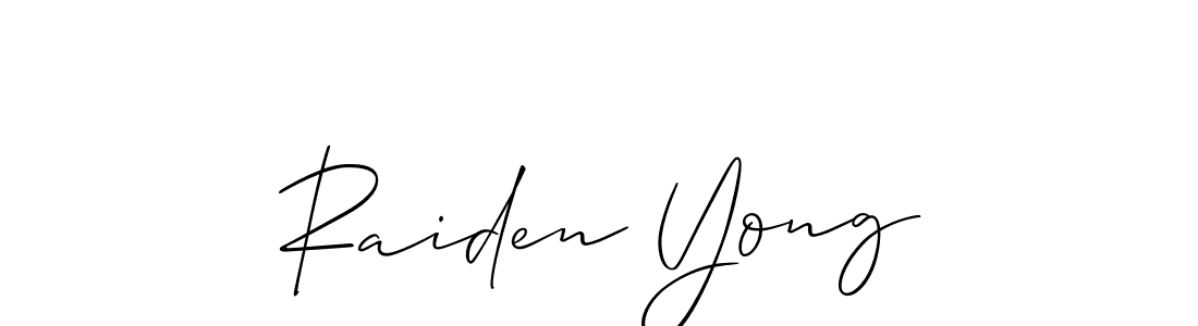 Also we have Raiden Yong name is the best signature style. Create professional handwritten signature collection using Allison_Script autograph style. Raiden Yong signature style 2 images and pictures png