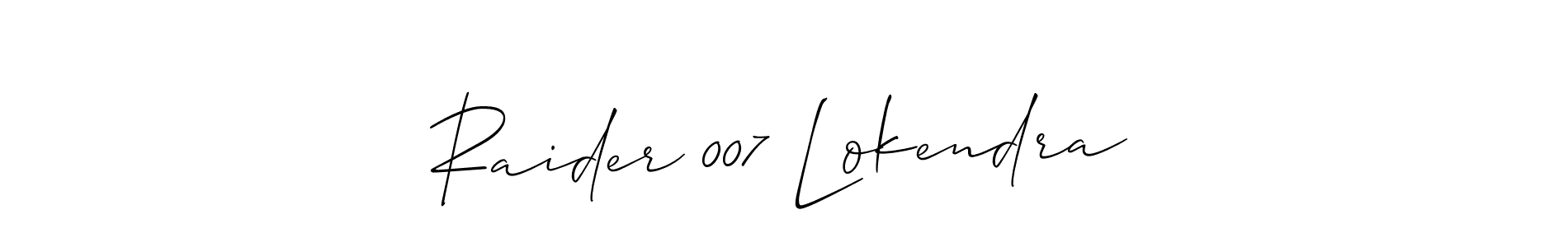 Make a beautiful signature design for name Raider 007 Lokendra. With this signature (Allison_Script) style, you can create a handwritten signature for free. Raider 007 Lokendra signature style 2 images and pictures png