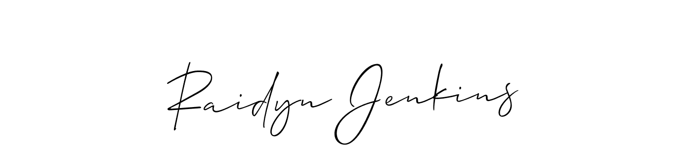 Raidyn Jenkins stylish signature style. Best Handwritten Sign (Allison_Script) for my name. Handwritten Signature Collection Ideas for my name Raidyn Jenkins. Raidyn Jenkins signature style 2 images and pictures png