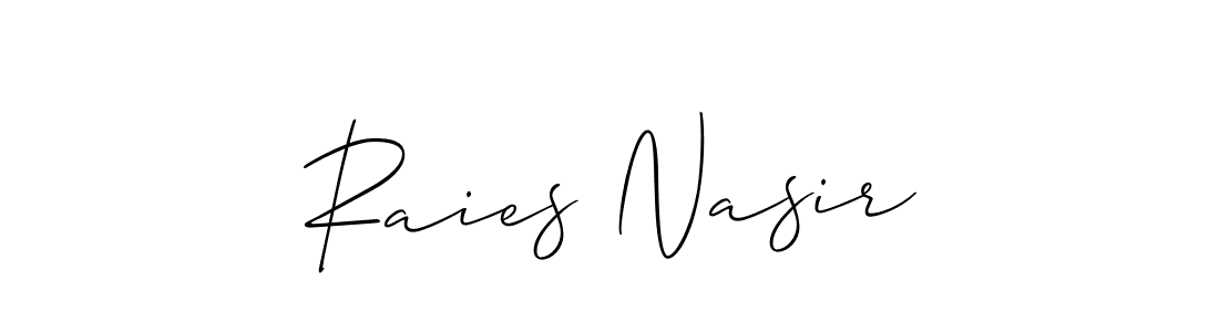 Use a signature maker to create a handwritten signature online. With this signature software, you can design (Allison_Script) your own signature for name Raies Nasir. Raies Nasir signature style 2 images and pictures png