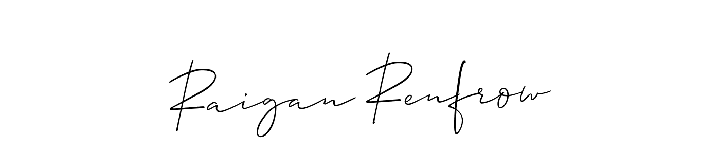 How to make Raigan Renfrow name signature. Use Allison_Script style for creating short signs online. This is the latest handwritten sign. Raigan Renfrow signature style 2 images and pictures png