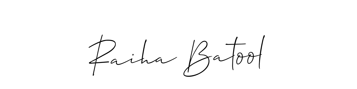 Make a beautiful signature design for name Raiha Batool. With this signature (Allison_Script) style, you can create a handwritten signature for free. Raiha Batool signature style 2 images and pictures png