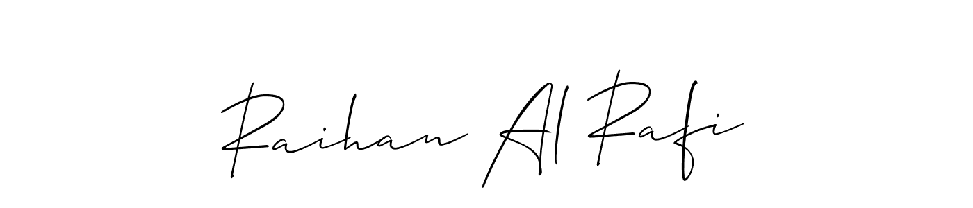 Also You can easily find your signature by using the search form. We will create Raihan Al Rafi name handwritten signature images for you free of cost using Allison_Script sign style. Raihan Al Rafi signature style 2 images and pictures png