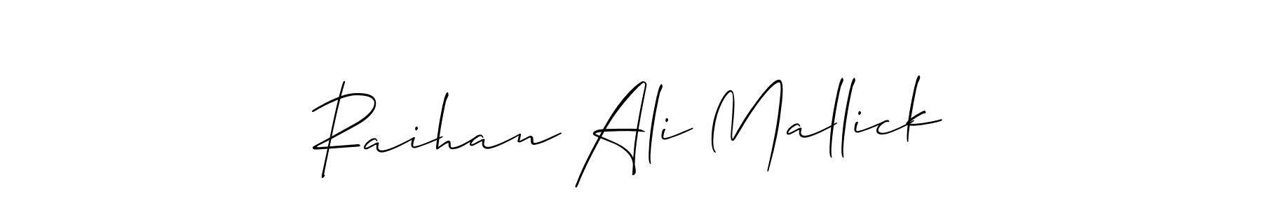 You can use this online signature creator to create a handwritten signature for the name Raihan Ali Mallick. This is the best online autograph maker. Raihan Ali Mallick signature style 2 images and pictures png