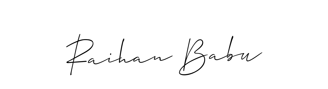 It looks lik you need a new signature style for name Raihan Babu. Design unique handwritten (Allison_Script) signature with our free signature maker in just a few clicks. Raihan Babu signature style 2 images and pictures png
