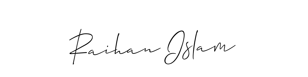 You should practise on your own different ways (Allison_Script) to write your name (Raihan Islam) in signature. don't let someone else do it for you. Raihan Islam signature style 2 images and pictures png