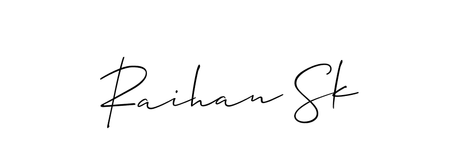 It looks lik you need a new signature style for name Raihan Sk. Design unique handwritten (Allison_Script) signature with our free signature maker in just a few clicks. Raihan Sk signature style 2 images and pictures png
