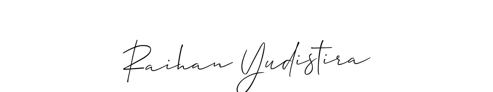 Make a short Raihan Yudistira signature style. Manage your documents anywhere anytime using Allison_Script. Create and add eSignatures, submit forms, share and send files easily. Raihan Yudistira signature style 2 images and pictures png