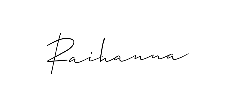 How to make Raihanna name signature. Use Allison_Script style for creating short signs online. This is the latest handwritten sign. Raihanna signature style 2 images and pictures png