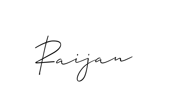 How to make Raijan signature? Allison_Script is a professional autograph style. Create handwritten signature for Raijan name. Raijan signature style 2 images and pictures png