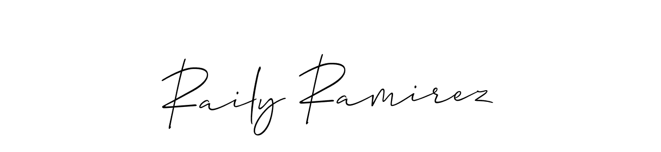 Similarly Allison_Script is the best handwritten signature design. Signature creator online .You can use it as an online autograph creator for name Raily Ramirez. Raily Ramirez signature style 2 images and pictures png