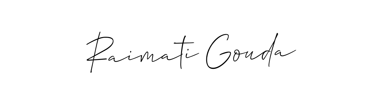 The best way (Allison_Script) to make a short signature is to pick only two or three words in your name. The name Raimati Gouda include a total of six letters. For converting this name. Raimati Gouda signature style 2 images and pictures png