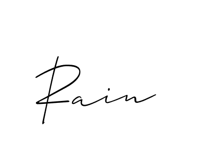 Design your own signature with our free online signature maker. With this signature software, you can create a handwritten (Allison_Script) signature for name Rain. Rain signature style 2 images and pictures png