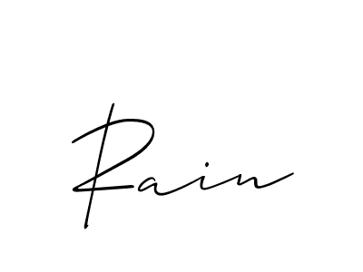 Design your own signature with our free online signature maker. With this signature software, you can create a handwritten (Allison_Script) signature for name Rain. Rain signature style 2 images and pictures png