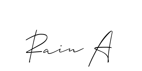 Design your own signature with our free online signature maker. With this signature software, you can create a handwritten (Allison_Script) signature for name Rain A. Rain A signature style 2 images and pictures png