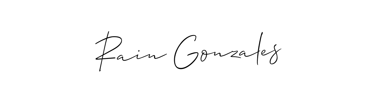 Use a signature maker to create a handwritten signature online. With this signature software, you can design (Allison_Script) your own signature for name Rain Gonzales. Rain Gonzales signature style 2 images and pictures png