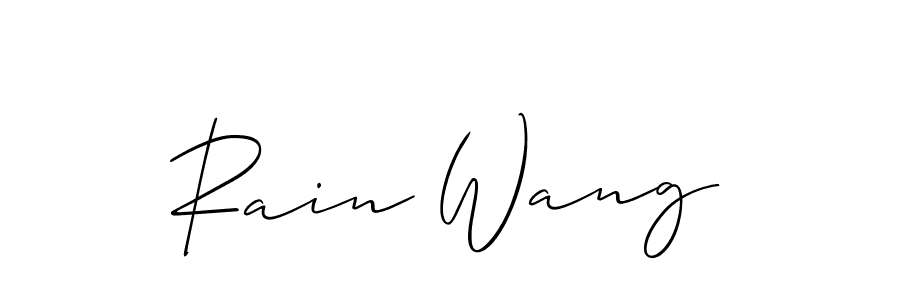 Design your own signature with our free online signature maker. With this signature software, you can create a handwritten (Allison_Script) signature for name Rain Wang. Rain Wang signature style 2 images and pictures png