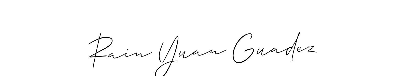 You can use this online signature creator to create a handwritten signature for the name Rain Yuan Guadez. This is the best online autograph maker. Rain Yuan Guadez signature style 2 images and pictures png