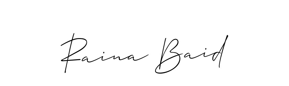 Also we have Raina Baid name is the best signature style. Create professional handwritten signature collection using Allison_Script autograph style. Raina Baid signature style 2 images and pictures png