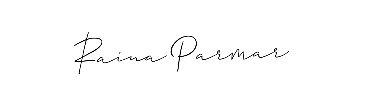 How to make Raina Parmar signature? Allison_Script is a professional autograph style. Create handwritten signature for Raina Parmar name. Raina Parmar signature style 2 images and pictures png