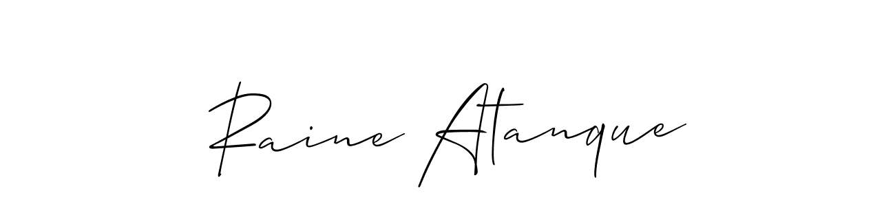 Create a beautiful signature design for name Raine Atanque. With this signature (Allison_Script) fonts, you can make a handwritten signature for free. Raine Atanque signature style 2 images and pictures png