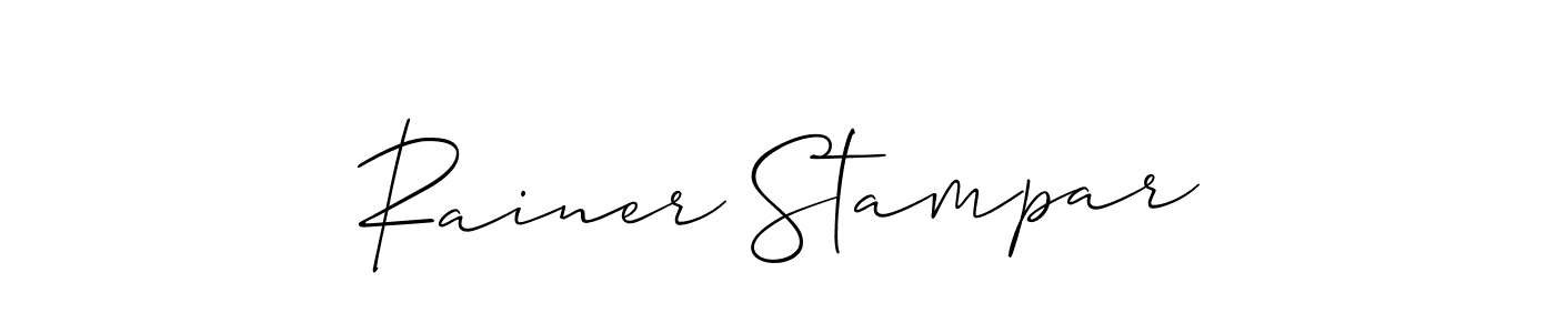 How to make Rainer Stampar name signature. Use Allison_Script style for creating short signs online. This is the latest handwritten sign. Rainer Stampar signature style 2 images and pictures png