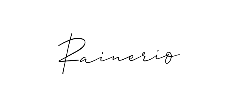 Design your own signature with our free online signature maker. With this signature software, you can create a handwritten (Allison_Script) signature for name Rainerio. Rainerio signature style 2 images and pictures png