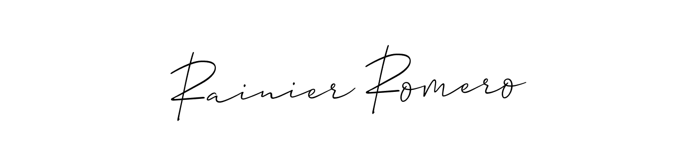 Allison_Script is a professional signature style that is perfect for those who want to add a touch of class to their signature. It is also a great choice for those who want to make their signature more unique. Get Rainier Romero name to fancy signature for free. Rainier Romero signature style 2 images and pictures png