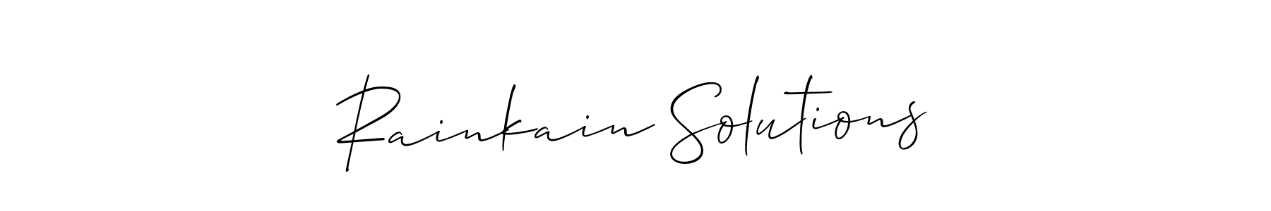 Create a beautiful signature design for name Rainkain Solutions. With this signature (Allison_Script) fonts, you can make a handwritten signature for free. Rainkain Solutions signature style 2 images and pictures png
