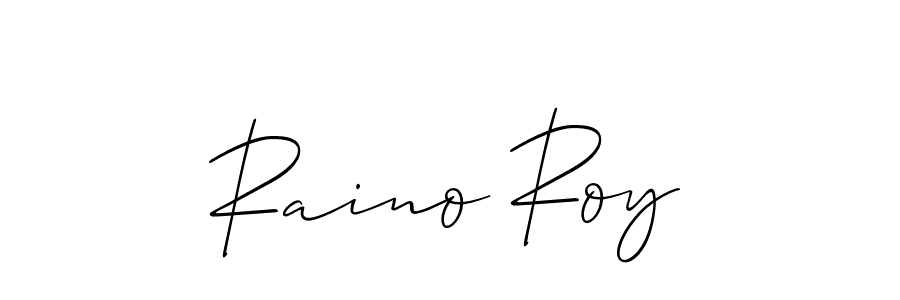 Allison_Script is a professional signature style that is perfect for those who want to add a touch of class to their signature. It is also a great choice for those who want to make their signature more unique. Get Raino Roy name to fancy signature for free. Raino Roy signature style 2 images and pictures png