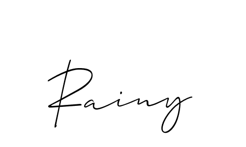 It looks lik you need a new signature style for name Rainy. Design unique handwritten (Allison_Script) signature with our free signature maker in just a few clicks. Rainy signature style 2 images and pictures png