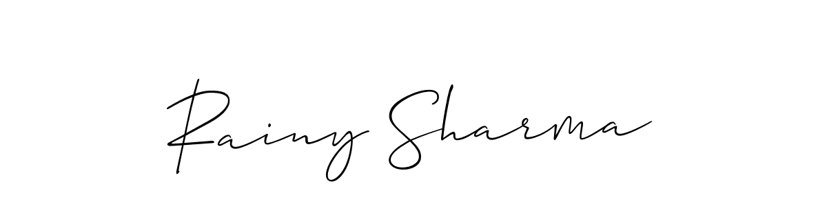 How to Draw Rainy Sharma signature style? Allison_Script is a latest design signature styles for name Rainy Sharma. Rainy Sharma signature style 2 images and pictures png