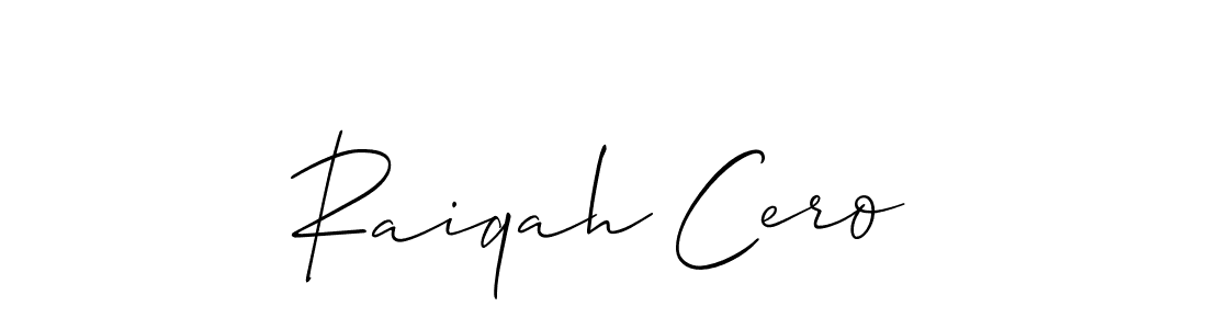 Create a beautiful signature design for name Raiqah Cero. With this signature (Allison_Script) fonts, you can make a handwritten signature for free. Raiqah Cero signature style 2 images and pictures png