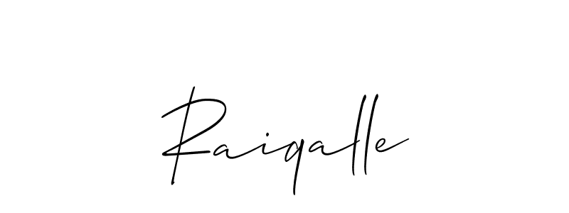 How to make Raiqalle name signature. Use Allison_Script style for creating short signs online. This is the latest handwritten sign. Raiqalle signature style 2 images and pictures png