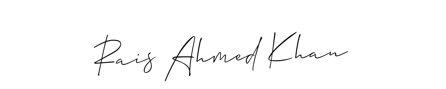 Make a beautiful signature design for name Rais Ahmed Khan. With this signature (Allison_Script) style, you can create a handwritten signature for free. Rais Ahmed Khan signature style 2 images and pictures png