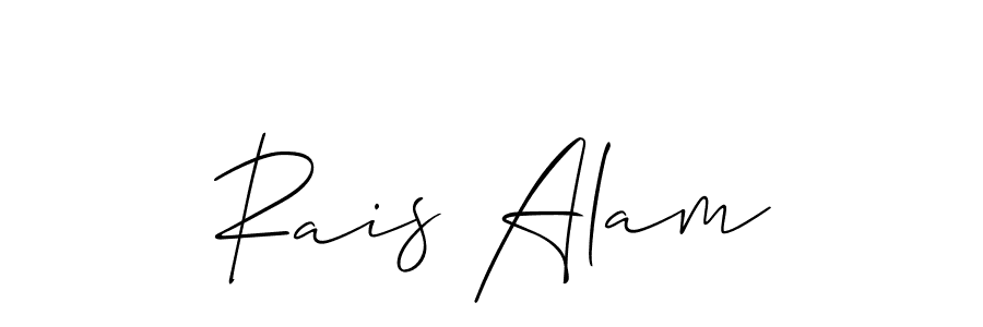 Make a beautiful signature design for name Rais Alam. With this signature (Allison_Script) style, you can create a handwritten signature for free. Rais Alam signature style 2 images and pictures png