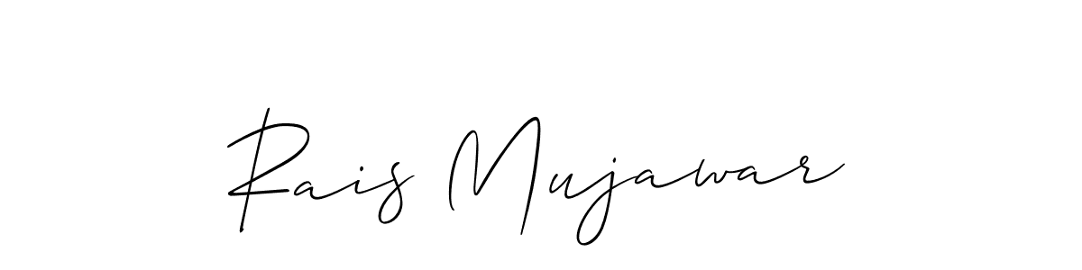 How to make Rais Mujawar name signature. Use Allison_Script style for creating short signs online. This is the latest handwritten sign. Rais Mujawar signature style 2 images and pictures png