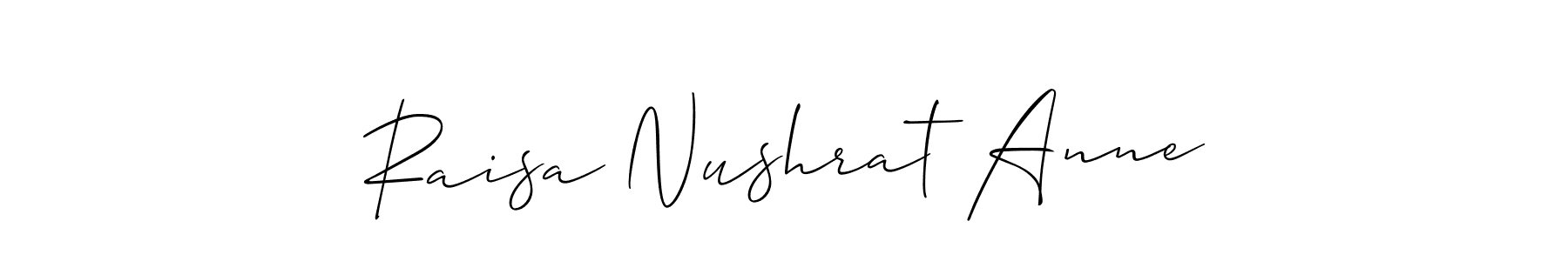 Also You can easily find your signature by using the search form. We will create Raisa Nushrat Anne name handwritten signature images for you free of cost using Allison_Script sign style. Raisa Nushrat Anne signature style 2 images and pictures png