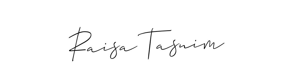 How to make Raisa Tasnim signature? Allison_Script is a professional autograph style. Create handwritten signature for Raisa Tasnim name. Raisa Tasnim signature style 2 images and pictures png