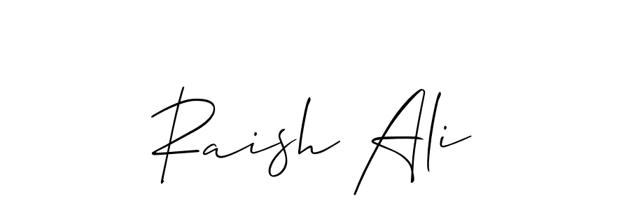 Use a signature maker to create a handwritten signature online. With this signature software, you can design (Allison_Script) your own signature for name Raish Ali. Raish Ali signature style 2 images and pictures png