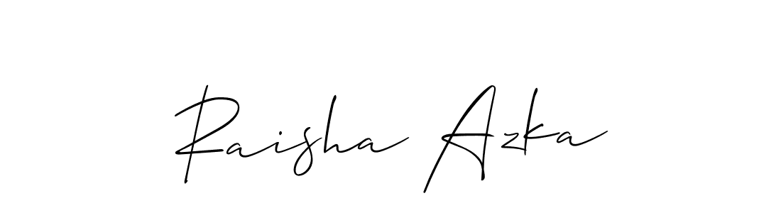 Also we have Raisha Azka name is the best signature style. Create professional handwritten signature collection using Allison_Script autograph style. Raisha Azka signature style 2 images and pictures png