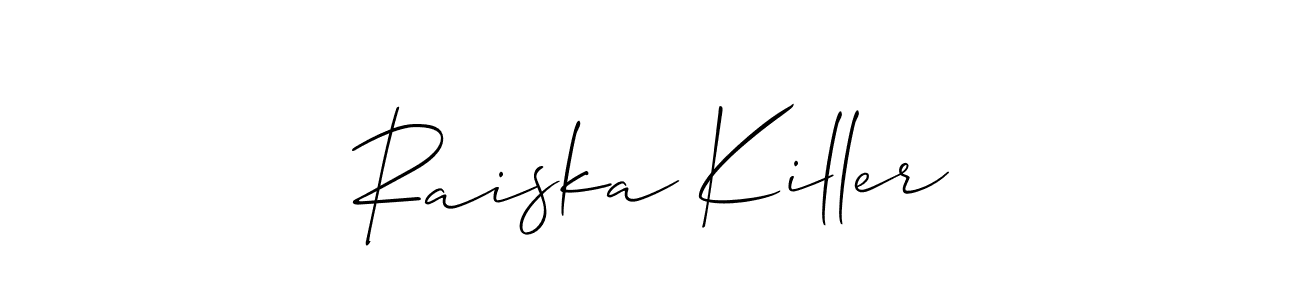 Make a beautiful signature design for name Raiska Killer. With this signature (Allison_Script) style, you can create a handwritten signature for free. Raiska Killer signature style 2 images and pictures png