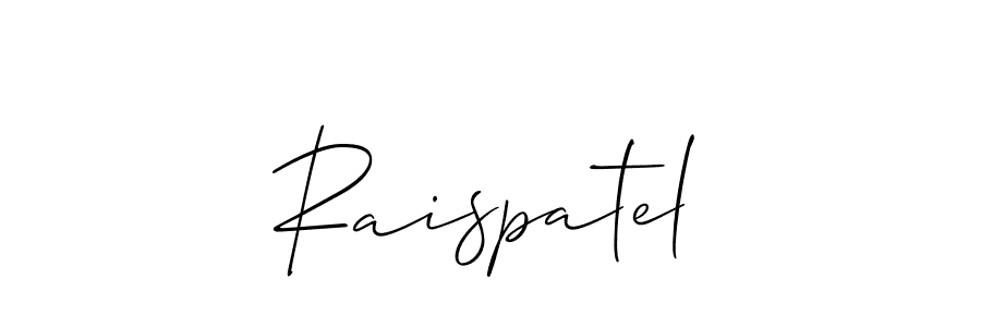 Use a signature maker to create a handwritten signature online. With this signature software, you can design (Allison_Script) your own signature for name Raispatel. Raispatel signature style 2 images and pictures png