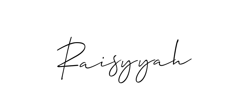 Also we have Raisyyah name is the best signature style. Create professional handwritten signature collection using Allison_Script autograph style. Raisyyah signature style 2 images and pictures png