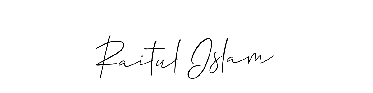 Design your own signature with our free online signature maker. With this signature software, you can create a handwritten (Allison_Script) signature for name Raitul Islam. Raitul Islam signature style 2 images and pictures png