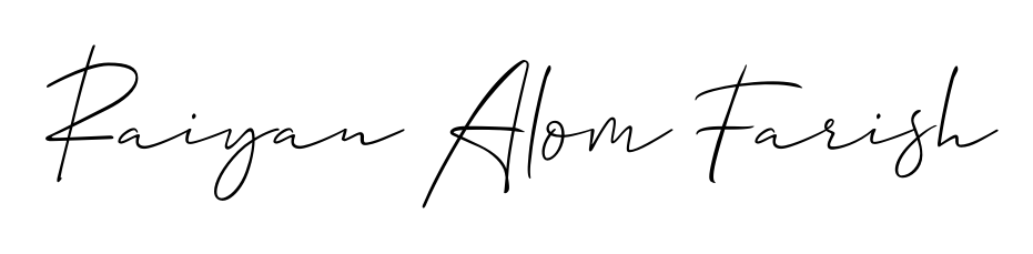 Similarly Allison_Script is the best handwritten signature design. Signature creator online. You can use it as an online autograph creator for name Raiyan Alom Farish. Raiyan Alom Farish signature style 2 images and pictures png