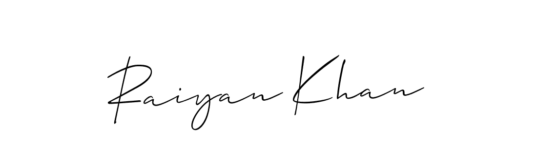 Also we have Raiyan Khan name is the best signature style. Create professional handwritten signature collection using Allison_Script autograph style. Raiyan Khan signature style 2 images and pictures png