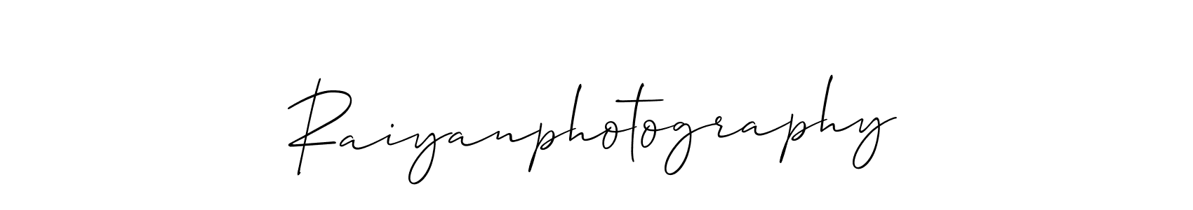 Make a beautiful signature design for name Raiyanphotography. With this signature (Allison_Script) style, you can create a handwritten signature for free. Raiyanphotography signature style 2 images and pictures png